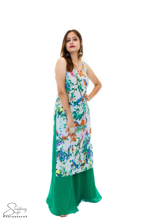 Designer Kurta Floral Print With Plazo