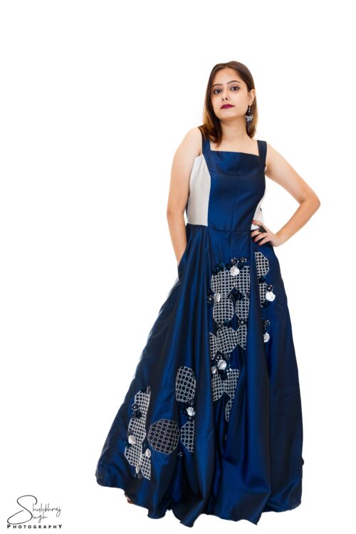 Blue Cocktail Party Gown