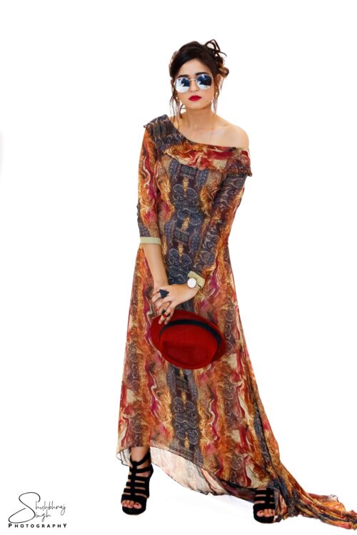 Long Multi-color Western Gown