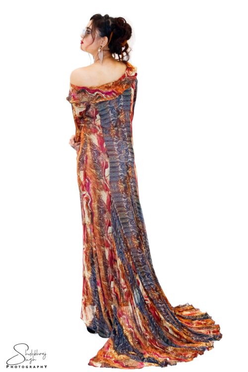 Long Multi-color Western Gown